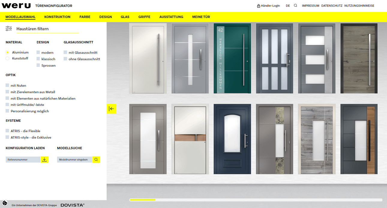 WERU Türenkonfigurator | Aluminium-Haustüren von WERU